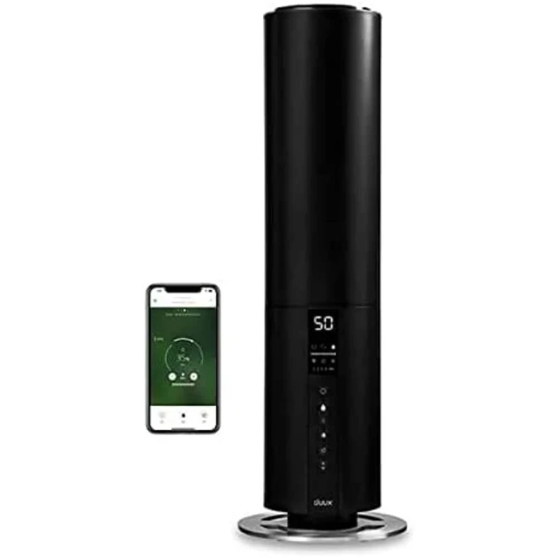 Duux Beam | Quiet Air Humidifier | Ultrasonic Humidifier for Home / Bedroom | Steam Production 350ml / h | 25h Use | Integrated Remote Control | Black
