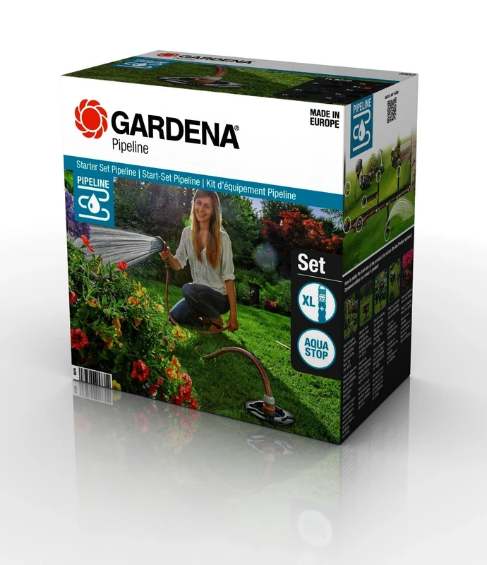 Gardena Sprinkler System Pipeline Starter Set: Complete Set for Entertaining the Pipeline System, Water Removal Around the Home and Garden, Underground Mounting (08270-20) – Assorted Colors