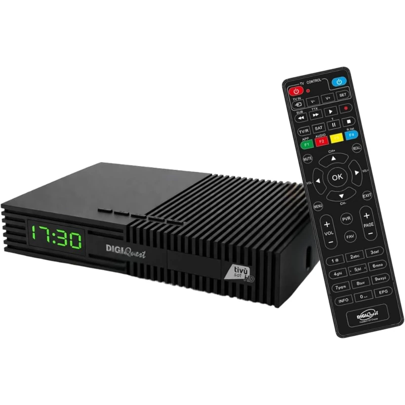 DIGIQUEST Tivùsat Ti9 DVB-S2 Decoder | Auto Installing | 2 in 1 Remote Control | Tivùsat Smart Card Included | HDR | Recording Function Activated | SOS Button