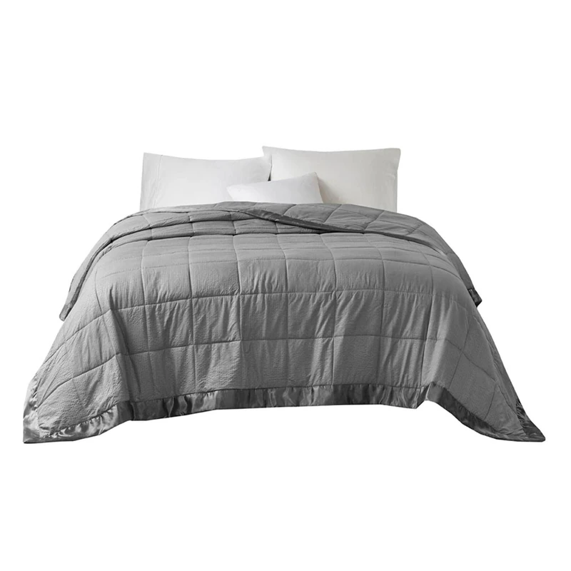 Madison Park Down Alternative Blanket Hypoallergenic 3M Scotchgard Stain Resistant Bedroom Bedding, Oversized Full/Queen, Cambria Charcoal