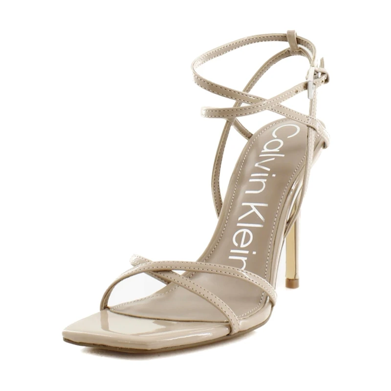 Calvin Klein Women's Tegin Heeled Sandal, Barley Nude 110, 7 UK
