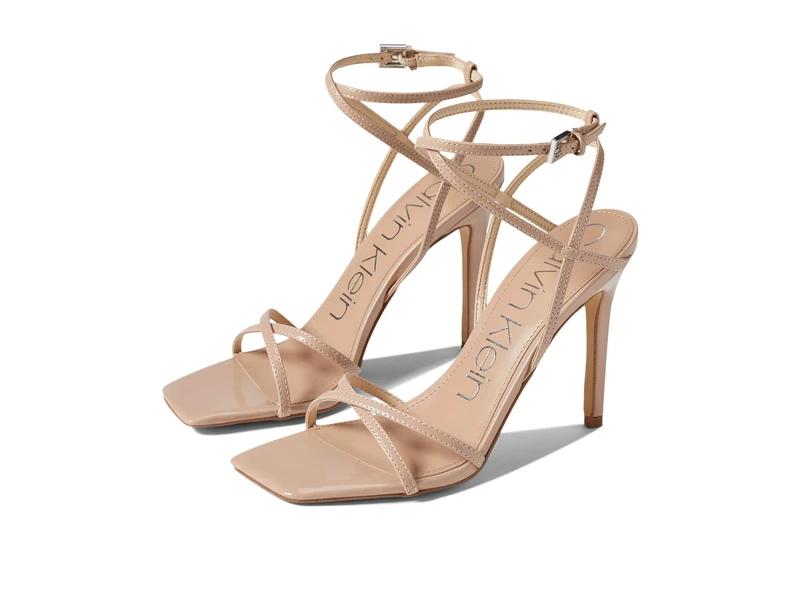 Calvin Klein Women's Tegin Heeled Sandal, Barley Nude 110, 2 UK