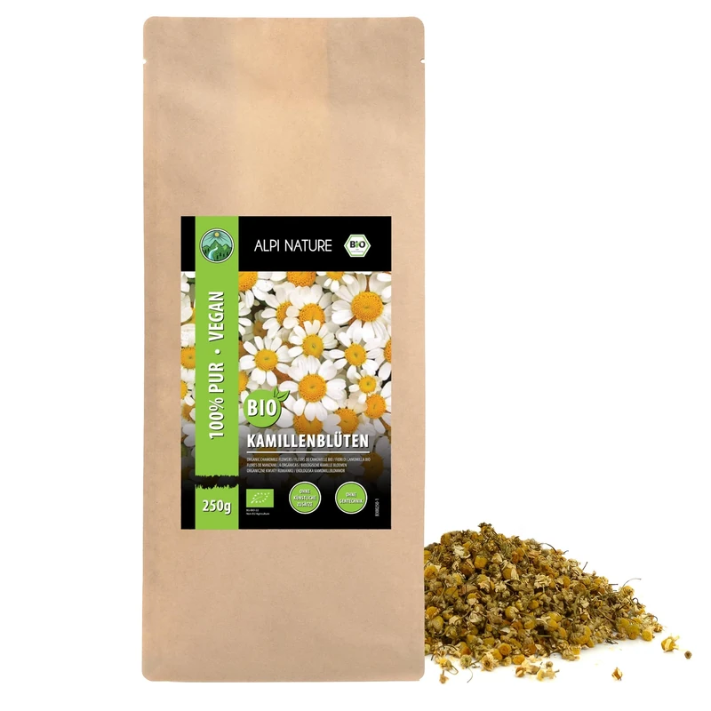 Alpi Nature Organic Chamomile Tea 250g 8.8 oz, Dried Chamomile Flowers Premium Quality, Loose Tea