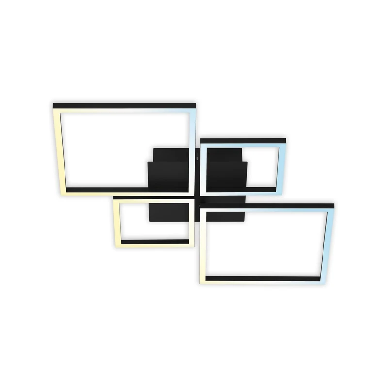 BRILONER Leuchten - LED Ceiling Light Dimmable with Remote Control/Colour Temperature Control/Night Light Function and Timer/Black / 38 Watt / 4,000 Lumen / 750 x 467 x 75 mm (L x W x H)