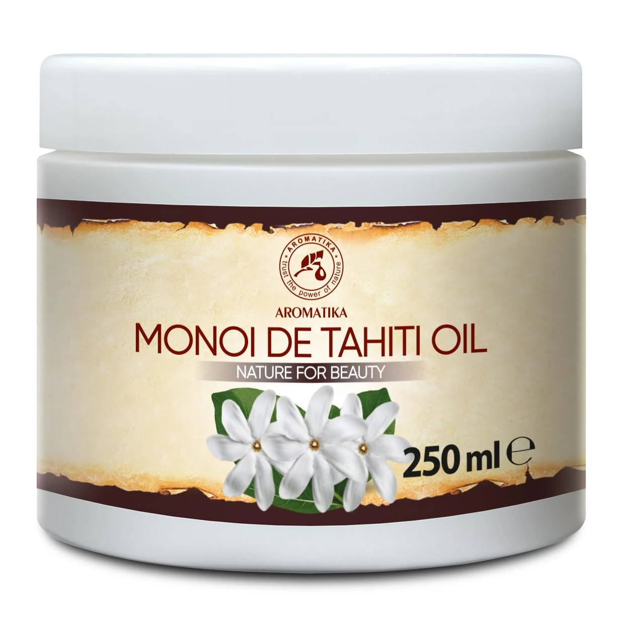Monoi de Tahiti Oil 250 ml - Coconut Oil - Gardenia Flower Extract - Body & Hair Care - Nature for Beauty - Skin Moisturising & Nourishing - Hair Glow - Exotic Scent