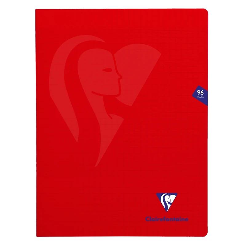 Clairefontaine 333361C - One Set of 10 Red Mimesys Stapled Notebooks - Dimensions: 24 cm x 32 cm - 96 Seyes Ruled Pages - White Paper 90 g - Polypro Cover