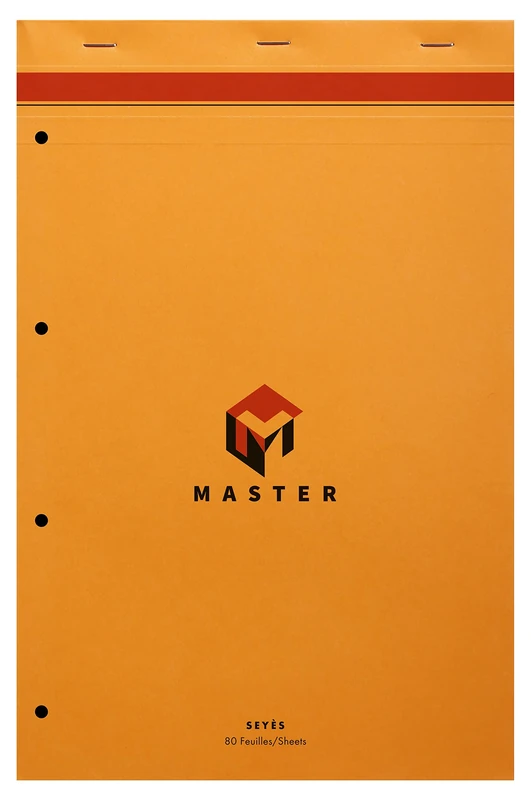 Calligraphe 10754C Set of 5 Head Stapled Notepad Perforated 4 Orange (a Clairefontaine Brand) - A4+ 21x31,8cm - 80 Seyes Ruled Sheets - 80g Paper - Card Cover