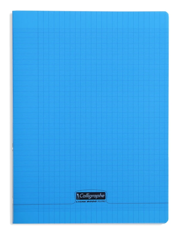 Calligraphe 18192C A Set of 10 Blue Stapled Notebooks (a Clairefontaine Brand) - 24x32 cm - 96 Seyes Tricolore Pages - White Paper 90 g - Transparent Polypro Cover