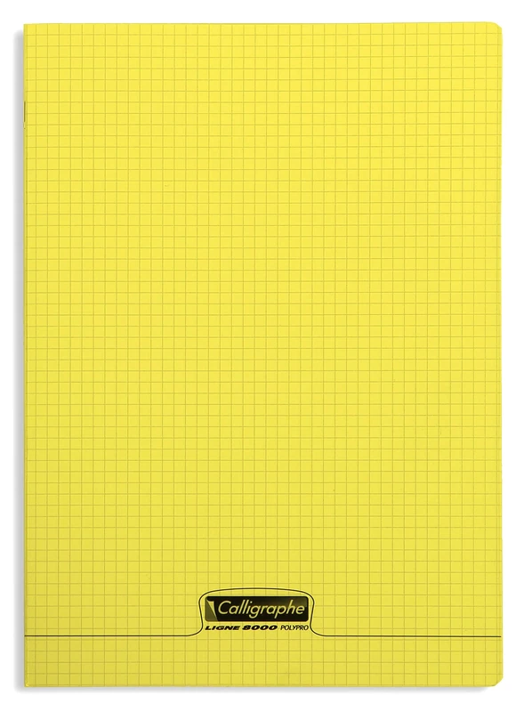 Calligraphe 18384C A Set of 10 Yellow Stapled Notebooks (a Clairefontaine Brand) - 24x32 cm - 96 Small Squares Pages - White Paper 90 g - Transparent Polypro Cover