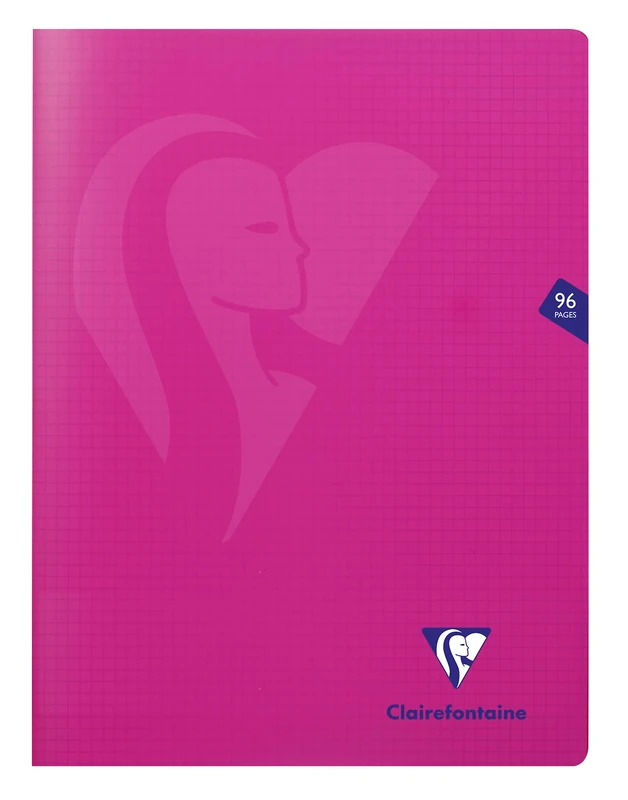 Clairefontaine 313362C - One Set of 10 Mimesys Pink Stapled Notebooks - Dimensions: 24x32 cm - 96 Small Squares Pages - White Paper 90 g - Polypro Cover