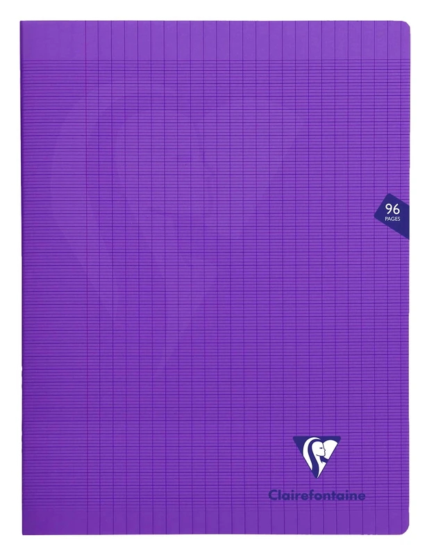 Clairefontaine 373361C - One Pack of 10 Stapled Notebooks Mimesys Violets - Dimensions: 24x32 cm - 96 Seyes Ruled Pages - White Paper 90 g - Polypro Cover