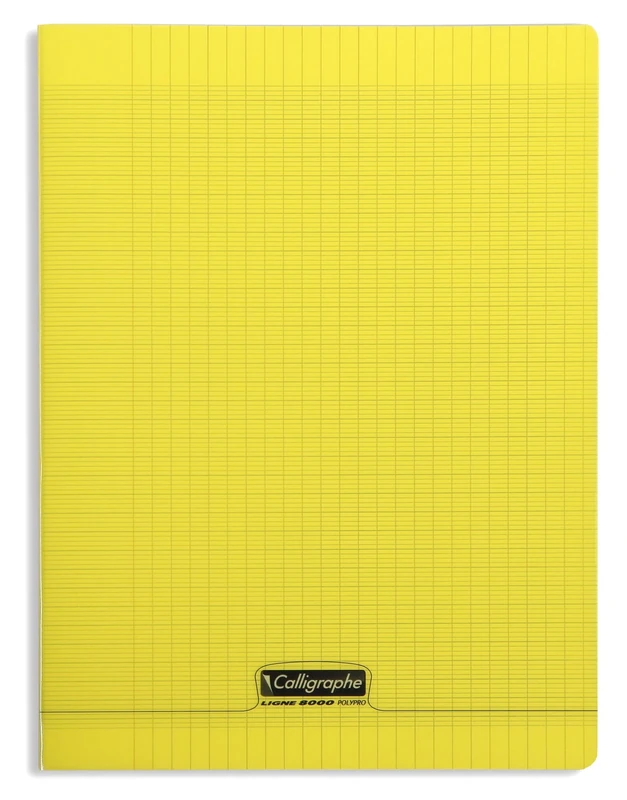 Calligraphe 18194C A Set of 10 Yellow Stapled Notebooks (a Clairefontaine Brand) - 24x32 cm - 96 Seyes Tricolore Pages - 90 g White Paper - Transparent Polypro Cover