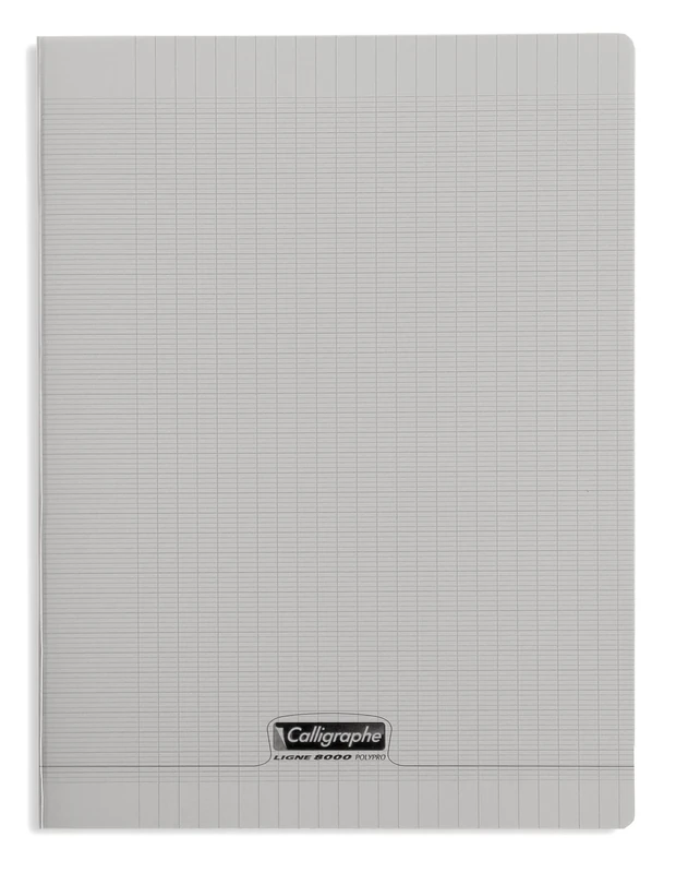 Calligrapher 18196C A Set of 10 Grey Stapled Notebooks (Clairefontaine) - 24x32 cm - 96 Seyes TriColoure Pages - 90 g White Paper - Transparent Polypro Cover