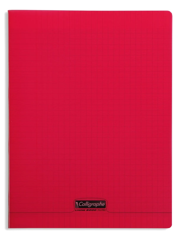 Calligraphe 18193C A Set of 10 Red Stapled Notebooks (a Clairefontaine Brand) - 24x32 cm - 96 Seyes Tricolore Pages - 90 g White Paper - Transparent Polypro Cover