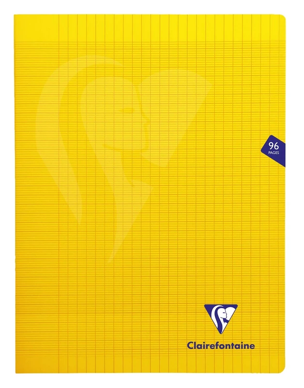 Clairefontaine 343361C - One Set of 10 Yellow Mimesys Stapled Notebooks - Dimensions: 24x32 cm - 96 Seyes Ruled Pages - White Paper 90 g - Polypro Cover