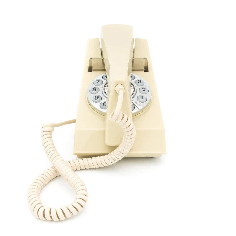 GPO Trim Phone, Push Button Retro Landline Corded Telephone, Authentic Bell Ring for Home, Hotels-(Ivory)
