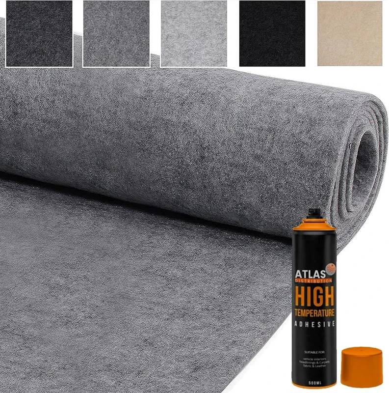 Trident Distributions 4 Way Super Stretch Lining Carpet with 3 Glue for Car Vehicle Interior, 3 Meter Length x 2 Meter Width, Silver - Image 1