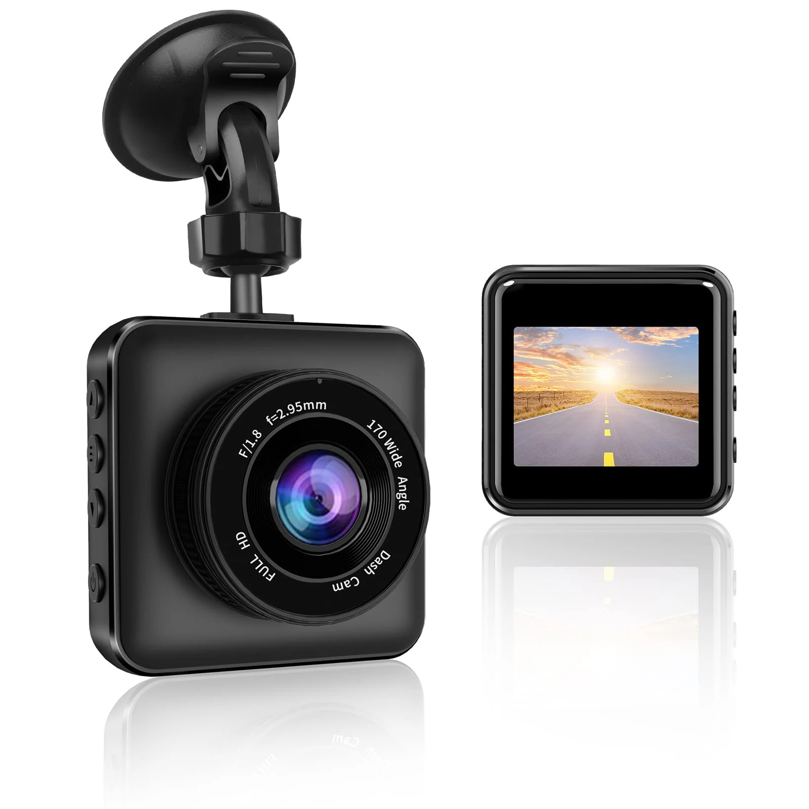 Dash Cam Front 1080P, Mini Car Camera Dash Cam with 2 Inch LCD Screen