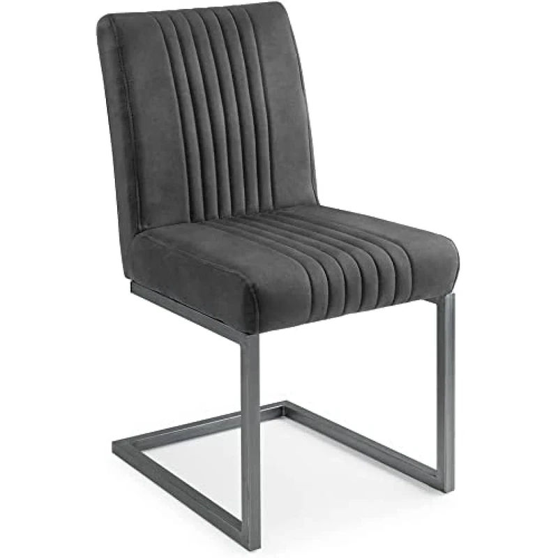 Julian Bowen Set Of 2 Brooklyn Dining Chairs - Charcoal grey