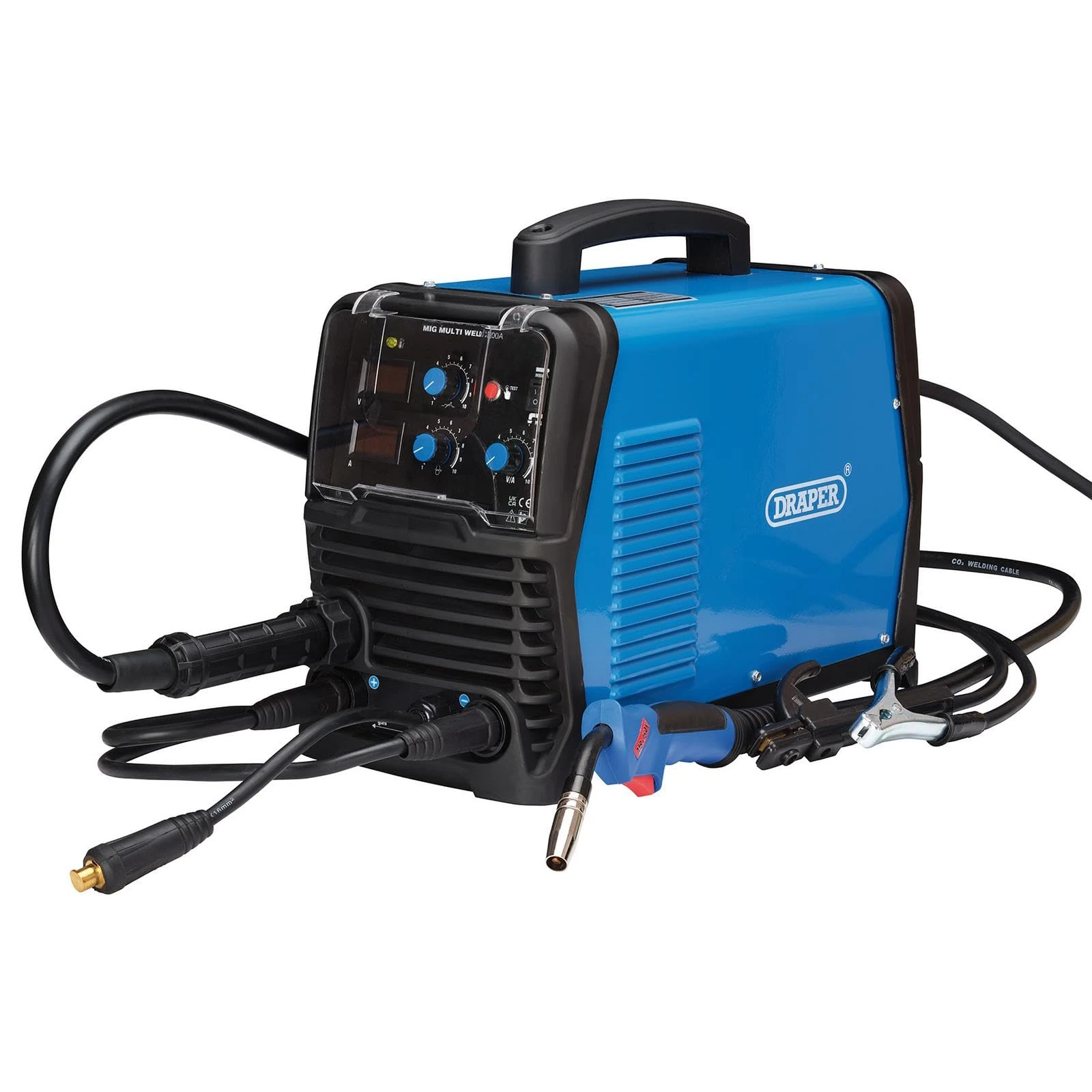 Draper 70046 Gas/Gasless MIG Inverter Multi-Welder, 200A Blue One Size