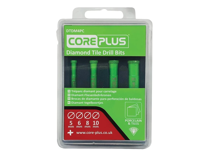 CorePlus Diamond Tile Drill Bit Set Assorted Set