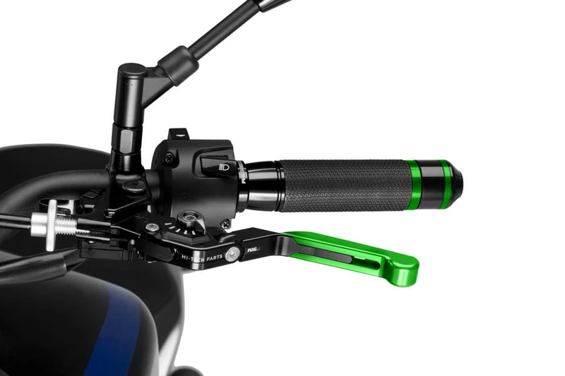 PUIG 24VNN 3.0 clutch lever, Black extendable, Green folding with selector, Black