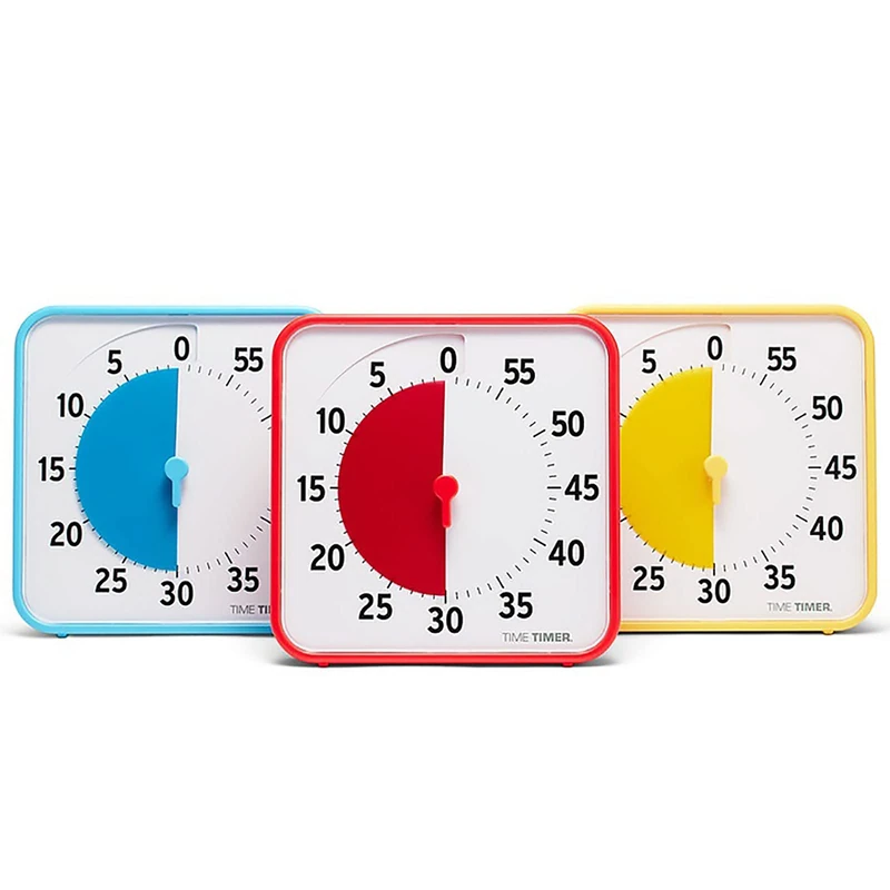 TIME TIMER Timer, Magnet, Blue, Red and Yellow, 19x19x3cm