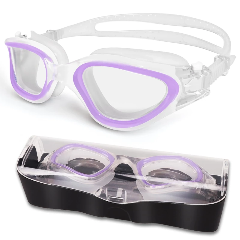 HotSrace Polarized Swimming Goggles Anti Fog Anti UV No Leakage, Swim Goggles with Soft Silicone Clear Vision Easy to Adjust for Adults Men Women Teenager