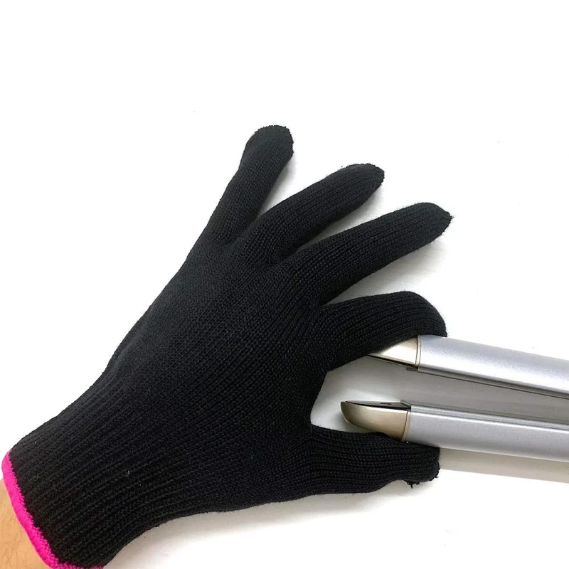 Lessmon Heat Resistant Hair Styling Glove - Pink Edge