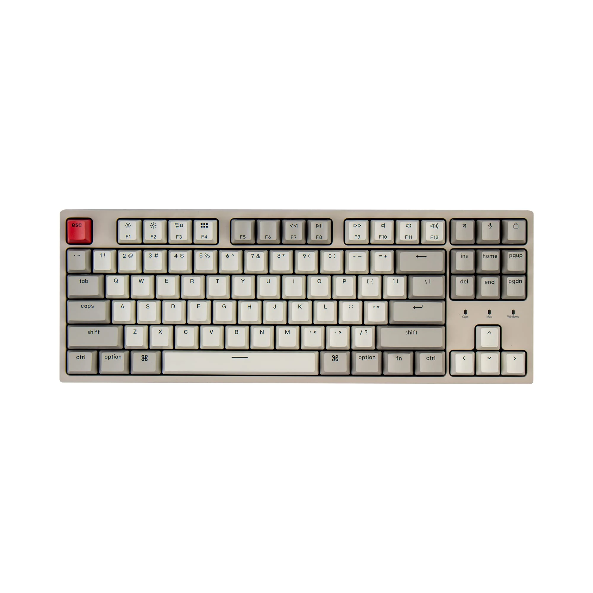Keychron C1 Tenkeyless Layout 87 Keys Wired Mechanical Keyboard for Mac, Mechanical Brown Switch/Retro Color ABS Keycaps/USB Type-C Cable Computer Gaming Keyboard for Windows PC Laptop