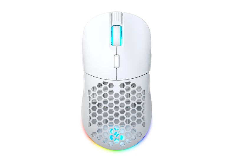 Newskill Arakne Elite Ivory 16000 DPI Wireless RGB Mouse with Double Hanger Design - White