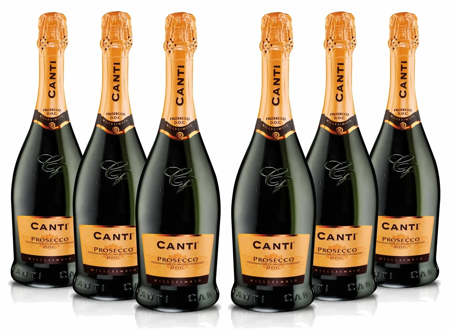 Canti - Prosecco D.O.C. Millesimato, Extra Dry Wine, Italian Glera Grape Variety from Veneto, Fruity and Floral Taste, 6x750 ml