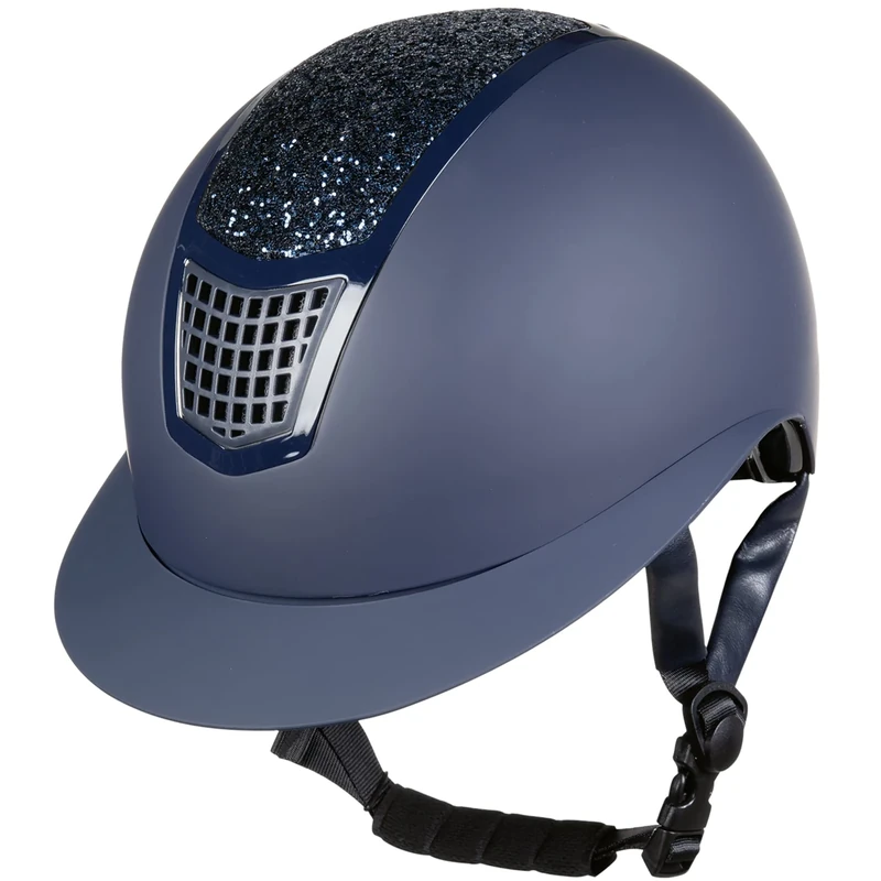 HKM Women's Glamour Shield Riding Helmet, Deep Blue/Deep Blue, 53-55 cm