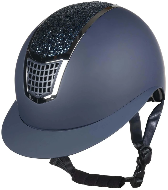 HKM Women's Glamour Shield Riding Helmet, Deep Blue/Deep Blue, 59-61 cm
