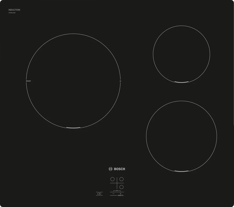 Bosch Electroménager Bosch PUC611AA5E Series 2 Induction Hob with 3 Hobs 60 cm Power 4600 W Black
