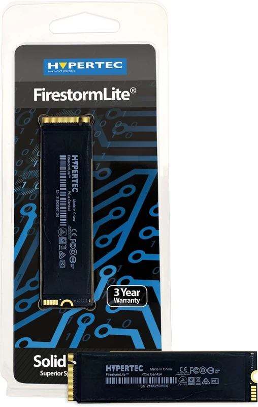 Hypertec FirestormLite 2TB M.2 2280 NVMe PCIe Gen 4x4 SSD; 2GB DRAM cache, 7400MB/s seq Read, 6700MB/s Seq write, Random 4K IOPS 741K read / 666k write, 1360TB TBW
