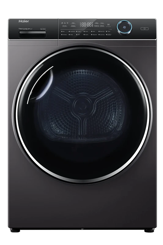 Haier HD90-A2979R Freestanding Heat Pump Tumble Dryer, 9kg Load, Graphite