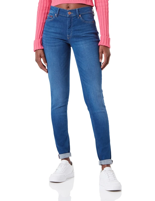 Tommy Jeans Women's DW0DW13367 Pants, Denim Medium, 34W / 34L