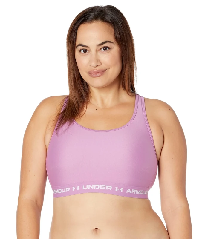 Under Armour Women’s Crossback Mid Impact Sports Bra, (537) Jellyfish / / White, 2X US