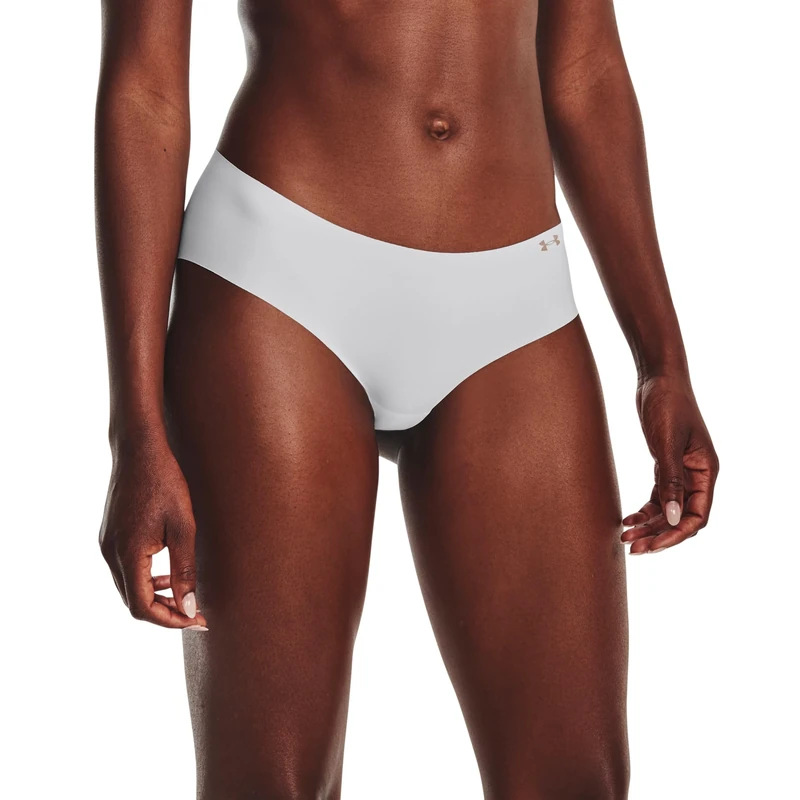 Under Armour Women’s Pure Stretch Hipster 3 Pack, (592) Illusion Green/Halo Gray/Flamingo, S