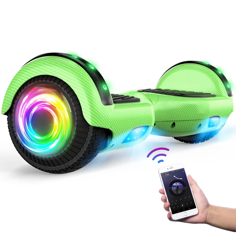 SISIGAD Hoverboard Self Balancing Scooter 6.5" Two-Wheel Self Balancing Hoverboard with Bluetooth Speaker and LED Lights Electric Scooter for Adult Kids Gift