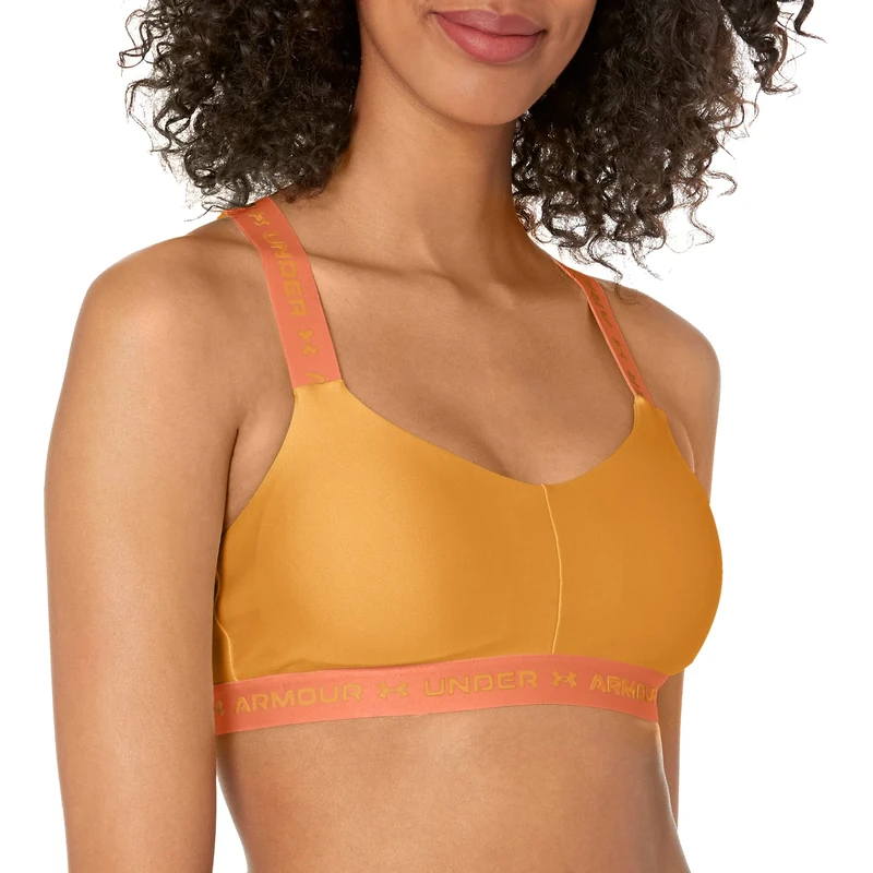 Under Armour Womens Crossback Low Impact Sports Bra Yellow XS