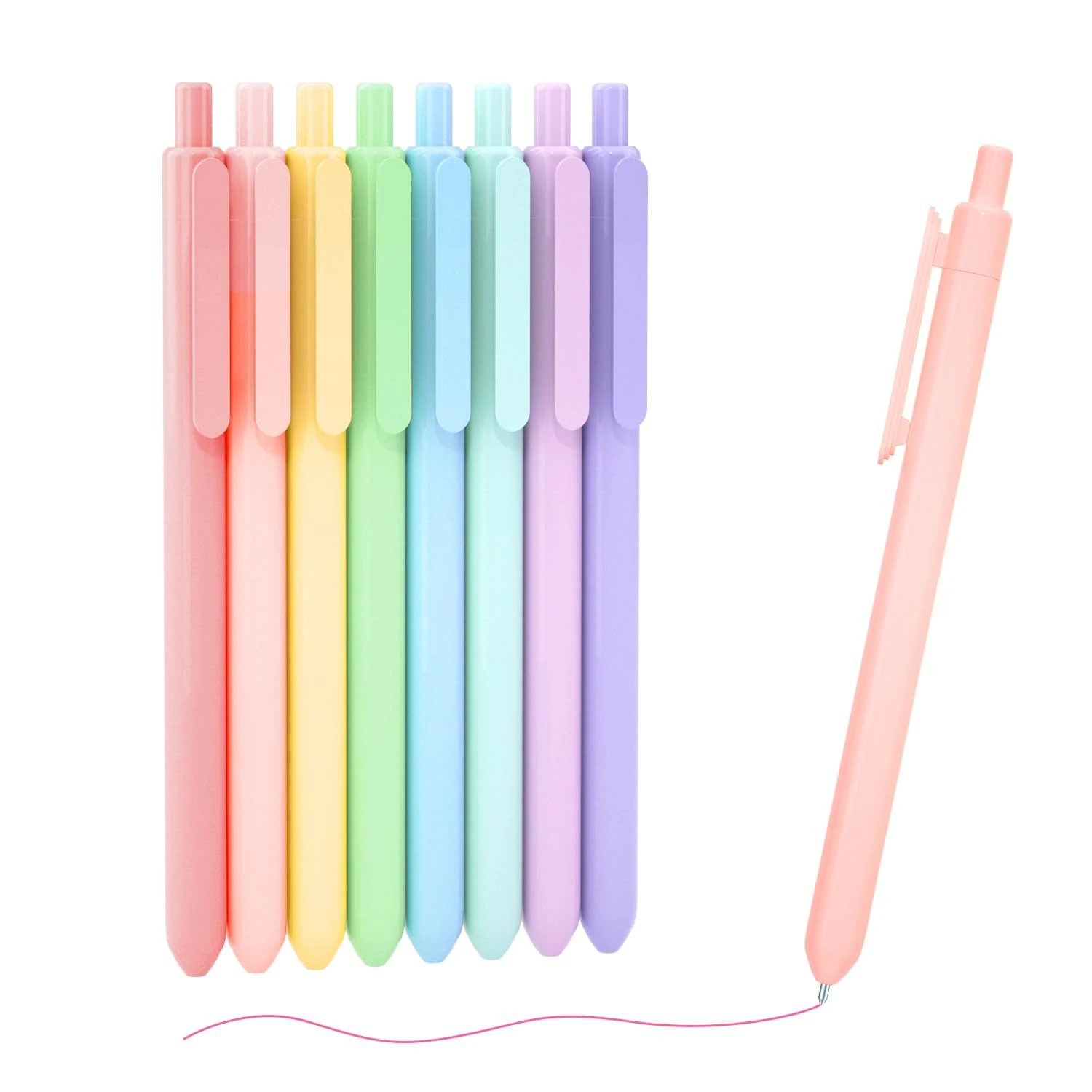 Shuttle Art Retractable Coloured Gel Pens, 8 Colours, 0.5mm Fine Point Quick Drying Pens for Writing, Drawing, Journaling, Notes-Taking, School Office Supplies