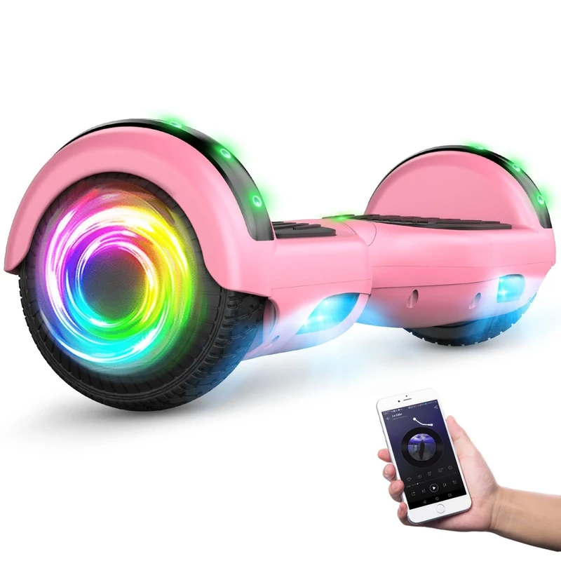 SISIGAD Hoverboard Self Balancing Scooter 6.5" Two-Wheel Self Balancing Hoverboard with Bluetooth Speaker and LED Lights Electric Scooter for Adult Kids Gift