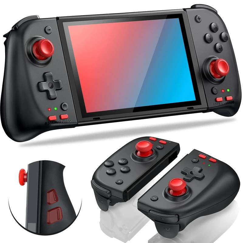 Programmable Switch Joycon for Nintendo Switch/Lite/OLED, Switch Controller Replace for Nintendo Switch Controllers with Turbo, Motion Function, Switch Remote Alternative for Nintendo Switch Joycon