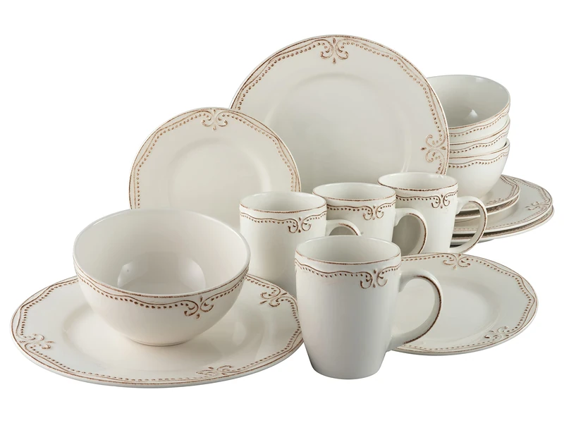 CreaTable, 23601 Romantic Vintage Series Crockery Set 16 Pieces