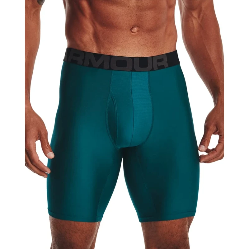 Under Armour Men's Standard Tech 9-inch Boxerjock 2-Pack, (716) Tourmaline Teal / / Pewter, Medium