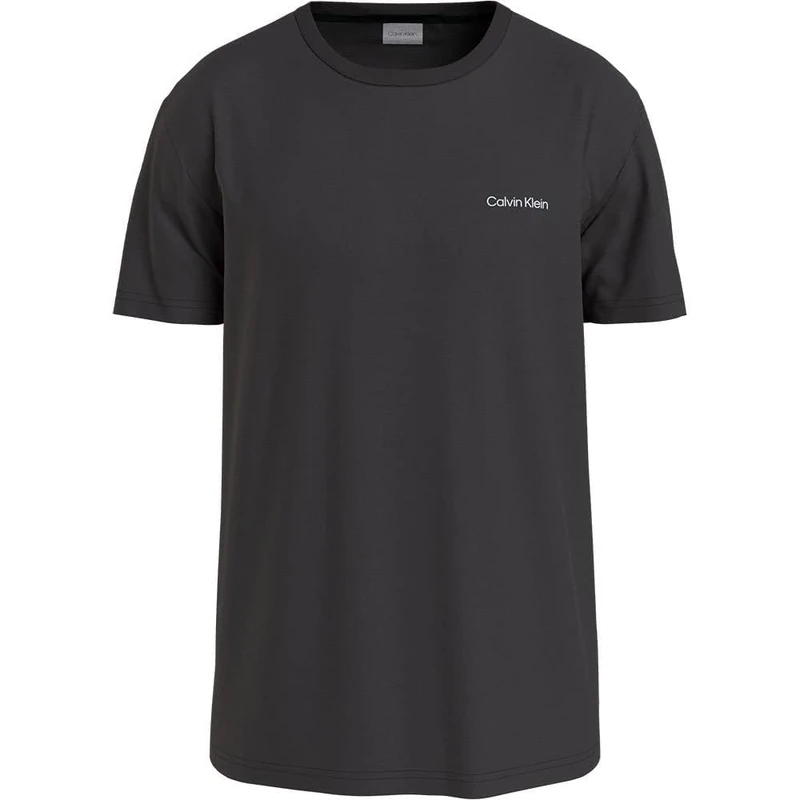 Calvin Klein Men Short-Sleeve T-Shirt Micro Logo Interlock Crew Neck, Black (Ck Black), XS