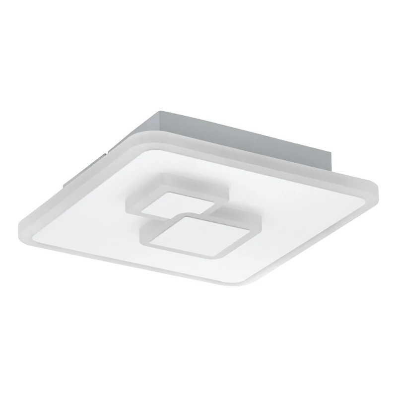 Eglo LED Office Ceiling Light Fixture Cadegal, Flush Mount lamp, Kitchen Lighting in White Steel and Plastic, Neutral 20x20 cm