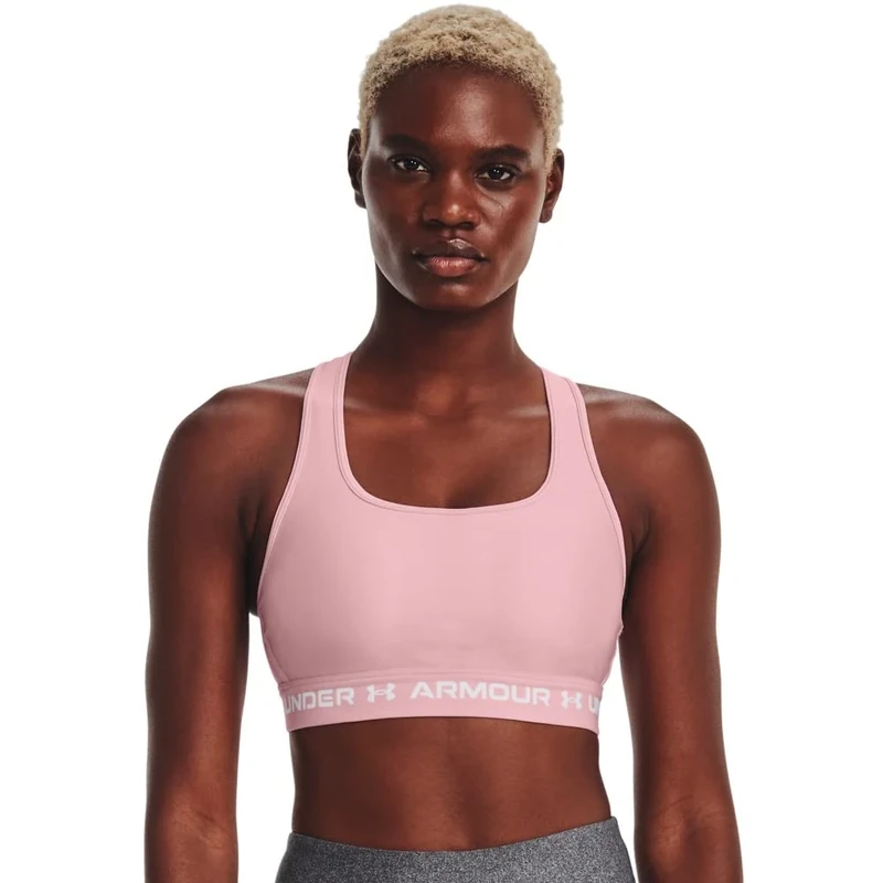 Under Armour Women's Crossback Mid Bra Sports, (647) Prime Pink / / White, 2X